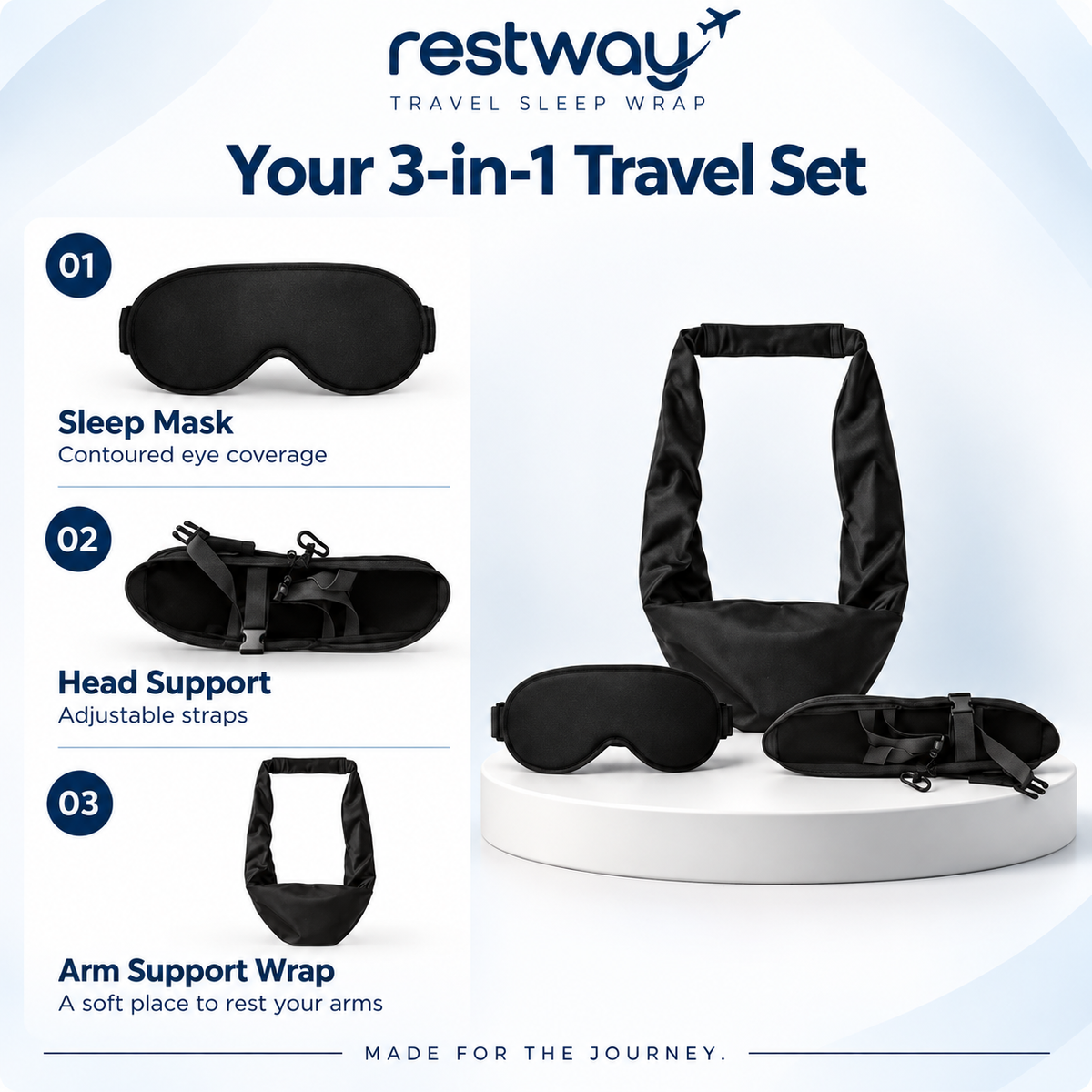 RESTWAY™ First Class 3-in-1 Travel Sleep Set